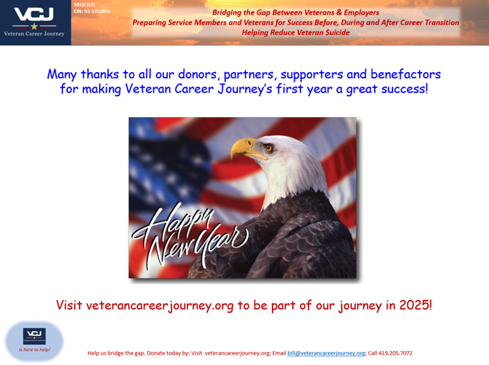 Many Thanks to All out Donors, Partners, Supporters, and Benefactors for Making VCJ's 1st Year a Great Success!