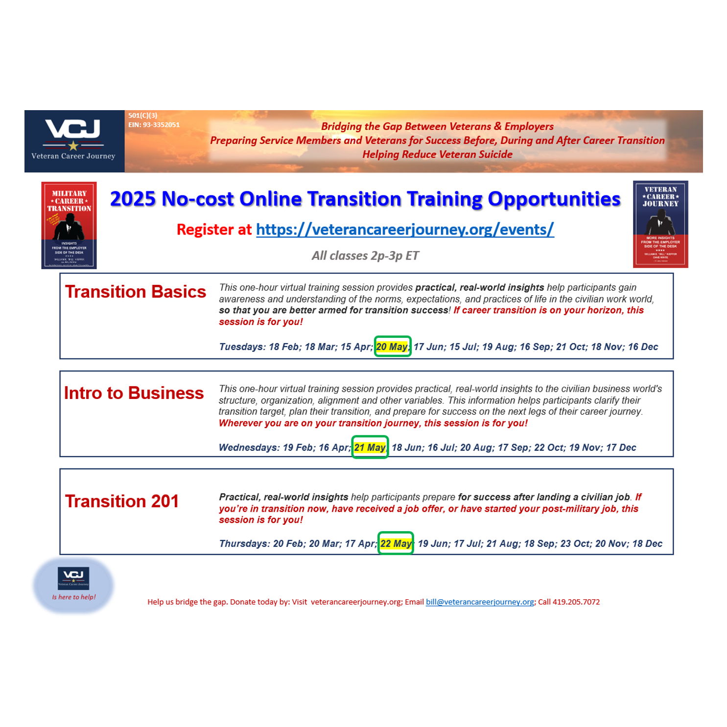 No Cost, No-Nonsense Online Career Transition Training - May 2025