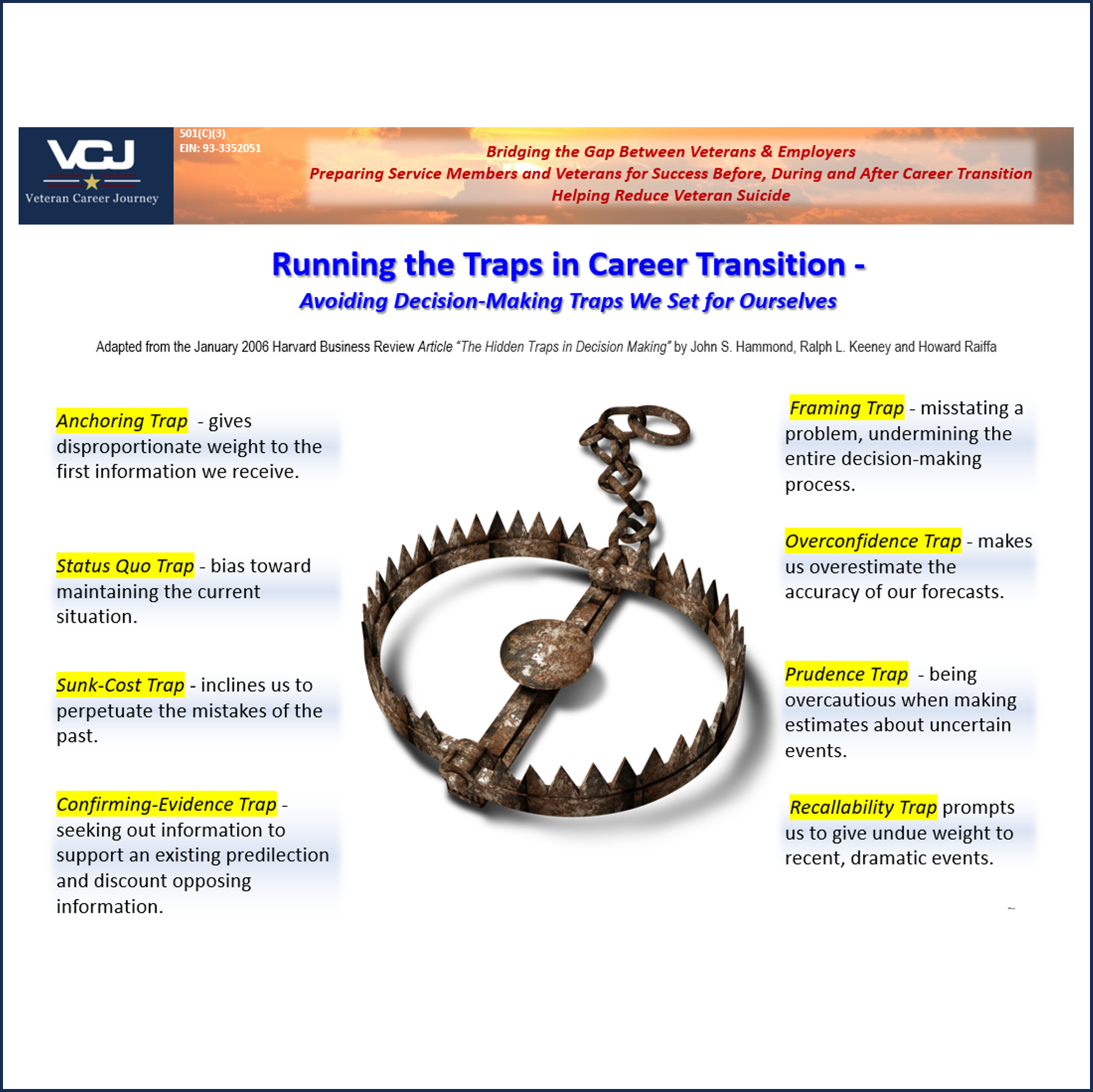 Running the Transition Traps