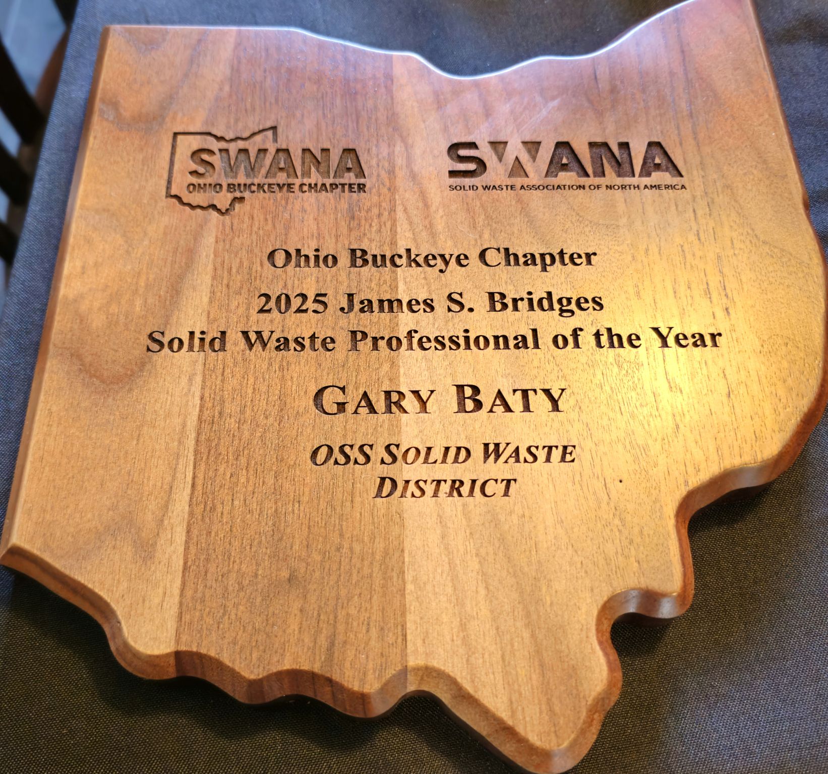 VCJ Board Member and finance leader Gary Baty, MBA recognized as the Solid Waste Professional of the Year.