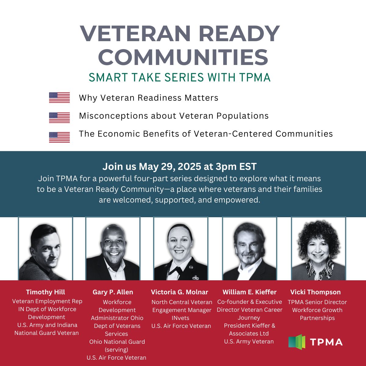 VCJ to Participate in TPMA "Building Veteran Ready Communities" Webinar Series Kicking Off 29 May 25