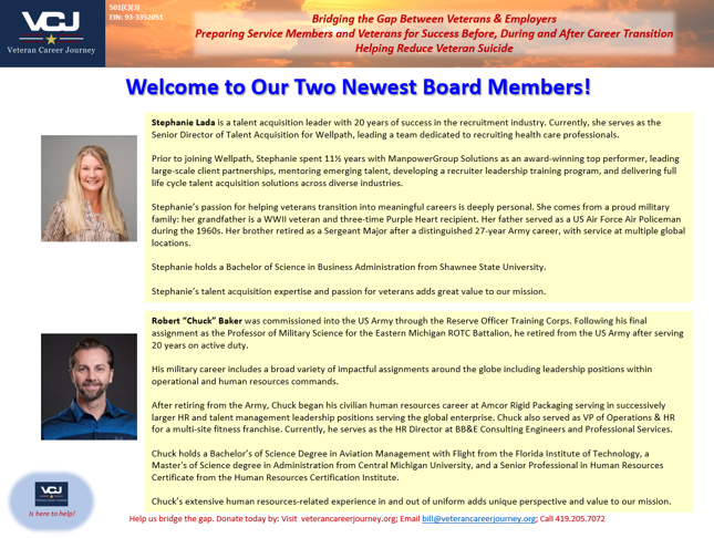 Welcome to Our Two Newest Board Members!